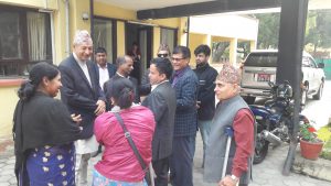 माननीय अर्थ मन्त्री ज्यूले महासंघका अध्यक्षज्यूको नेतृत्वमा गएको टोलीसँग अपाङ्गताका सवालमा साक्षात्कार गर्नुहुदैं