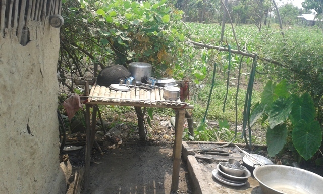 यस तस्विरमा करेसाबारीसँगै भाँडा माझ्ने स्थान बनाएको देखाएको छ