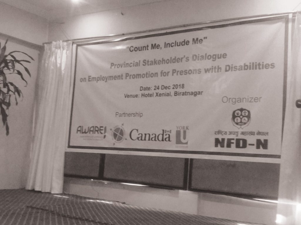 Banner of  the workshop in Pokhara