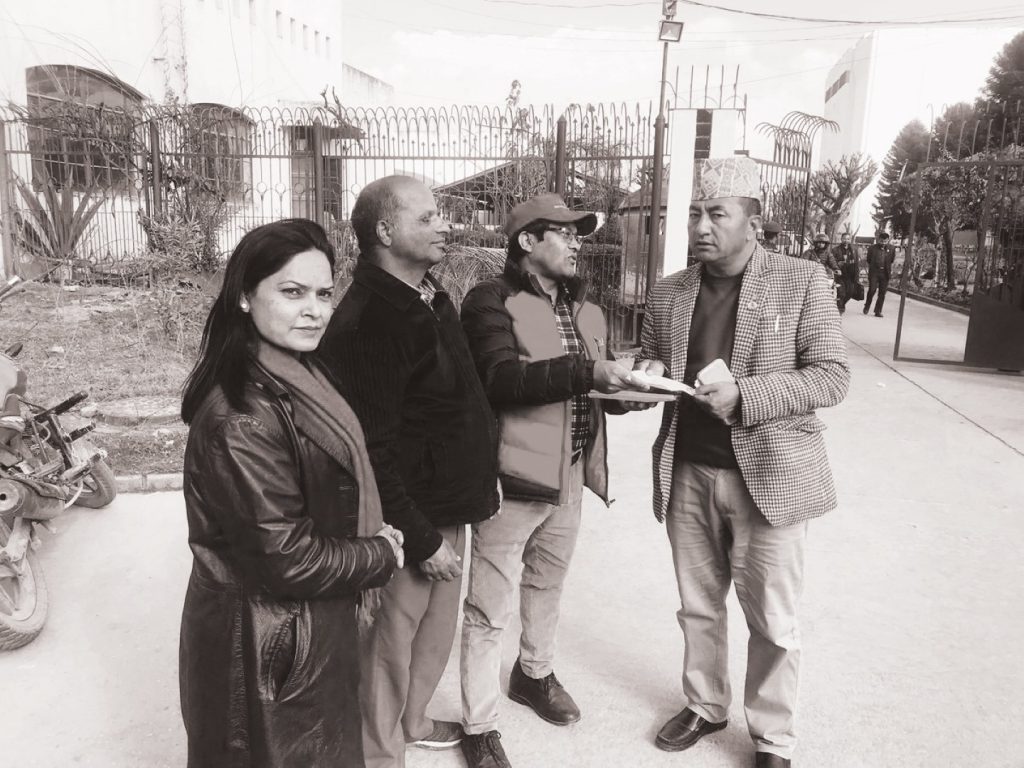 NFDN delegates meeting member of parliament and handing over demand letter