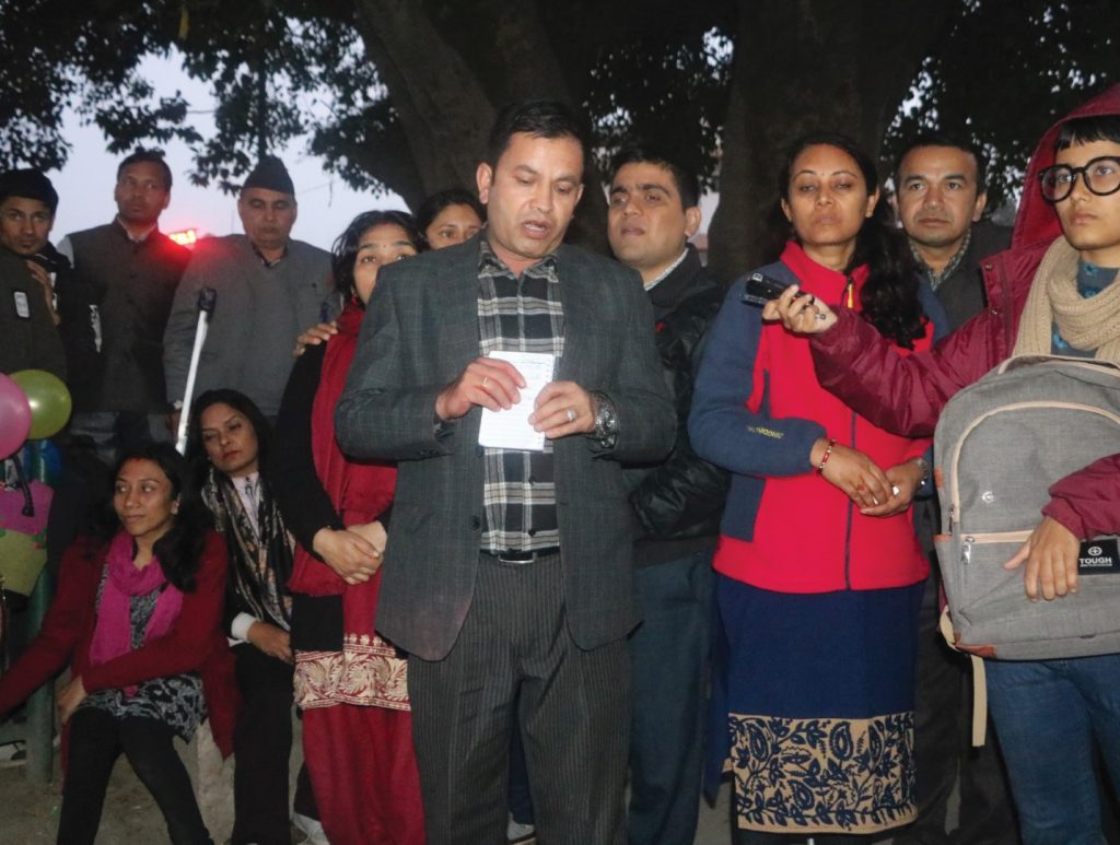 ‘मलाई गणना गर, समावेश गर’ अभियानको औपचारिक उद्घाटन कार्यक्रमलाई सम्बोधन गर्नुहुँदै महासङ्घका महासचिव राजु बस्नेत ।