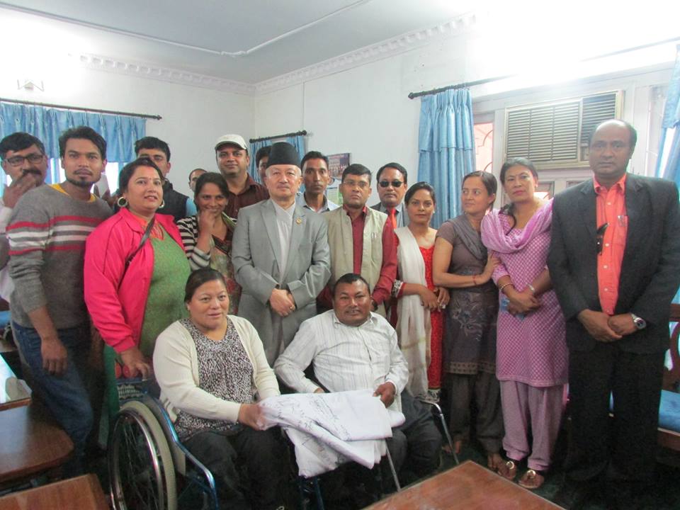disability leaders with CA Chairman Subhash Nembang