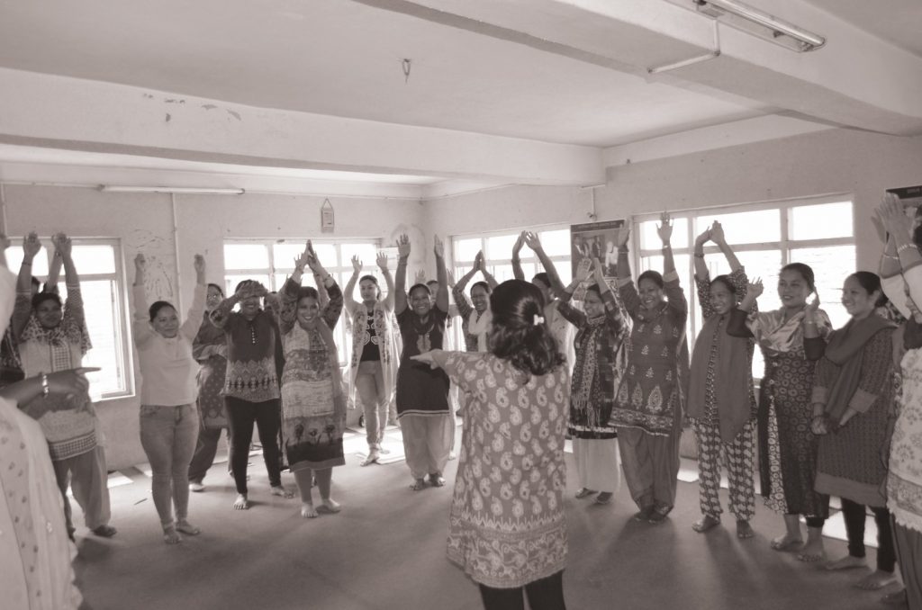 A physcial exercise activity during mental health workshop