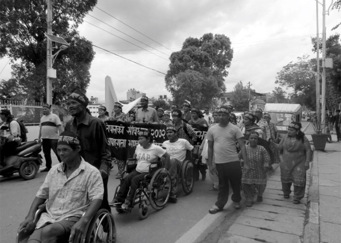 People with disabilities in rally