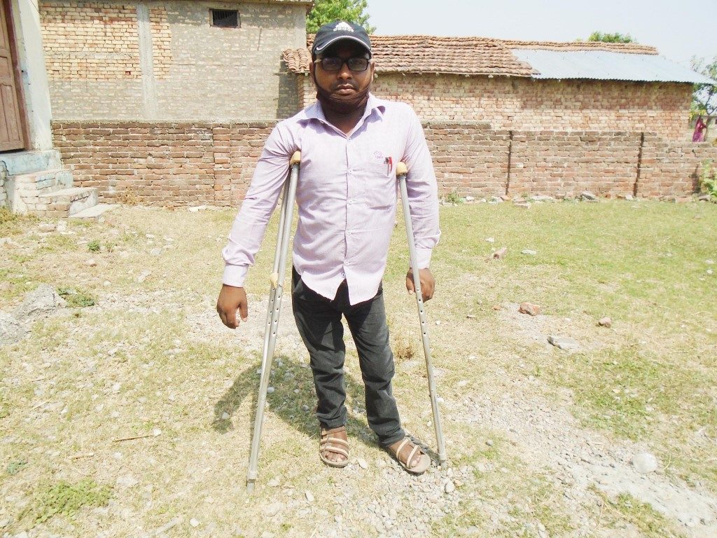 Engineer Prajapati infront of his school