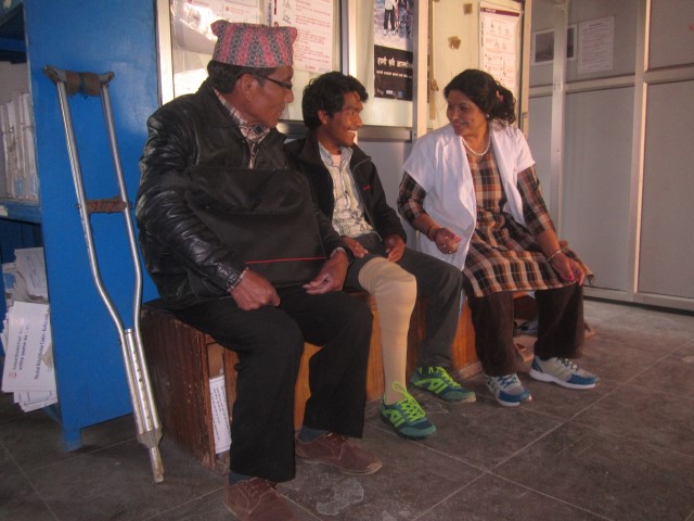 Krihsna Budha Thapa doing treatment in Rehabilitation Center, Bhrijutmandap