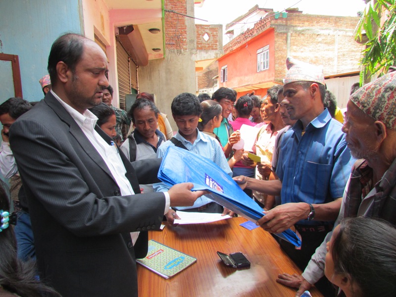 NFDN President Shudarson Subedi Distributing Releif