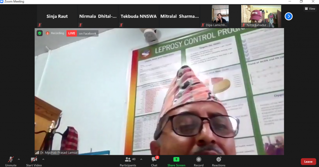 Dr Madhab talking about rehabilitation