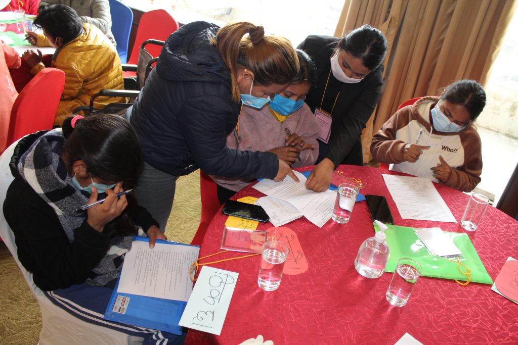 Pre-test taken by participants